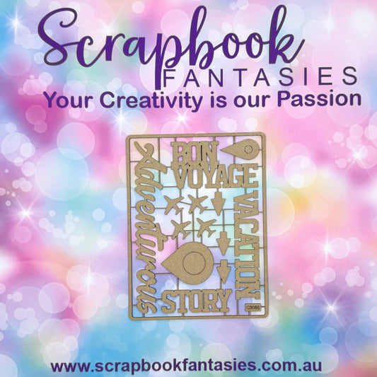 Chippie-Cuts Grey 1.2mm Chipboard 4.5"x6" - Adventurous (13 pieces) C3080