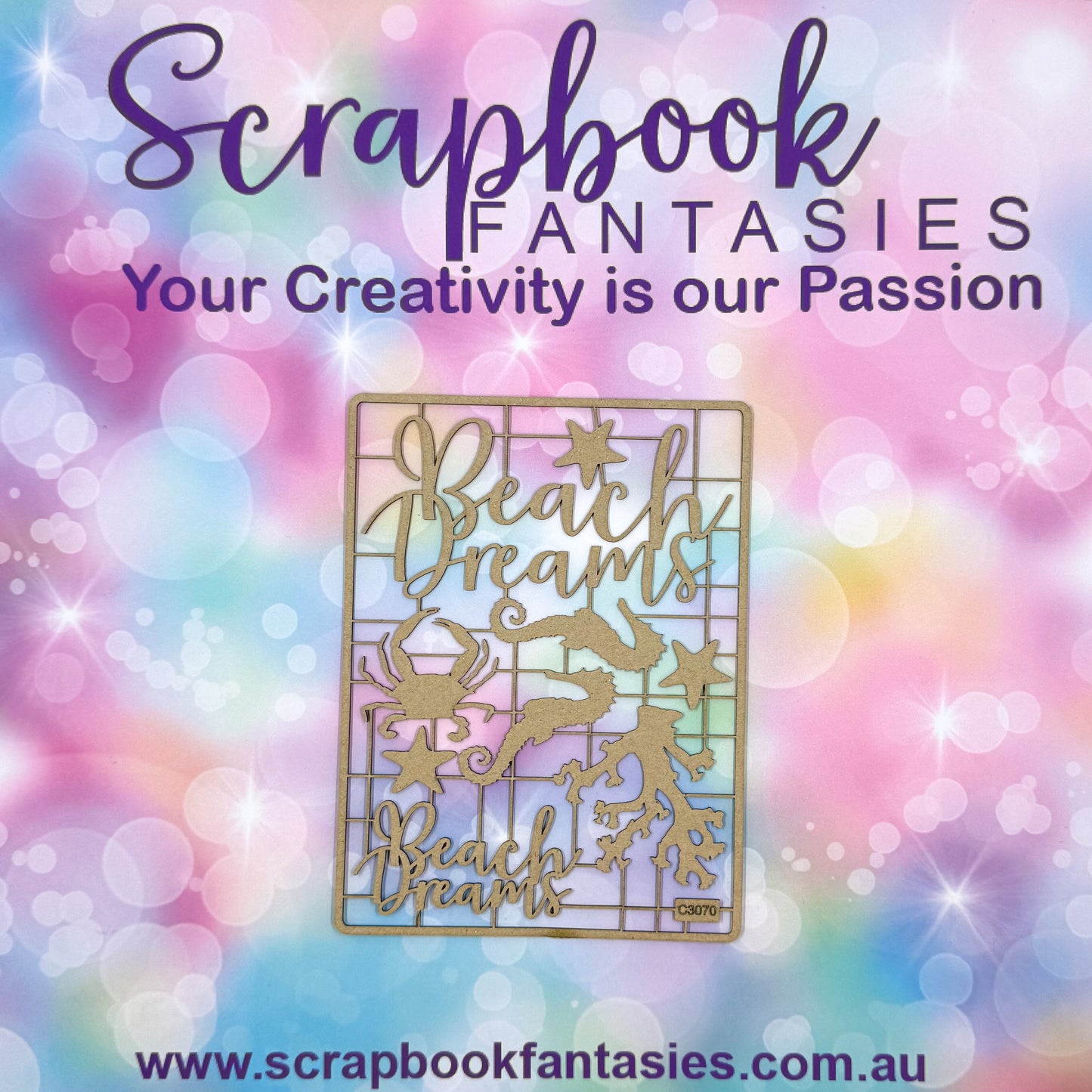 Chippie-Cuts Grey 1.2mm Chipboard 4.5"x6" - Beach Dreams (9 pieces) C3070