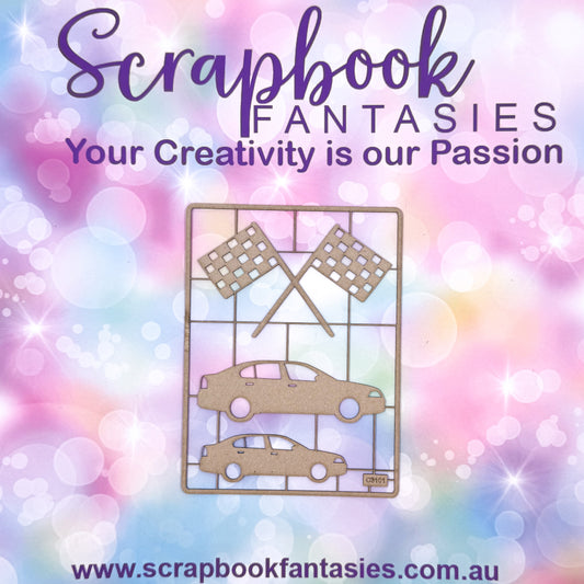 Chippie-Cuts Grey 1.2mm Chipboard 4.5"x6" - Cars (3 pieces) C3101