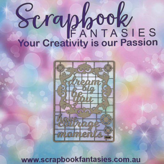 Chippie-Cuts Grey 1.2mm Chipboard 4.5"x6" - Dream Big (9 pieces) C3109