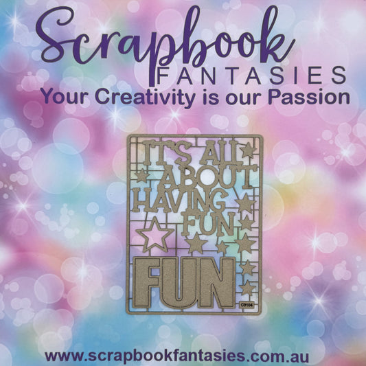 Chippie-Cuts Grey 1.2mm Chipboard 4.5"x6" - Fun (11 pieces) C3104