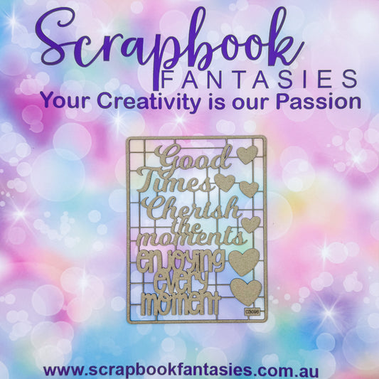 Chippie-Cuts Grey 1.2mm Chipboard 4.5"x6" - Good Times (9 pieces) C3102