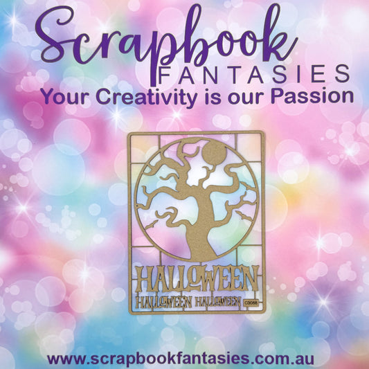 Chippie-Cuts Grey 1.2mm Chipboard 4.5"x6" - Halloween Tree (4 pieces) C3088