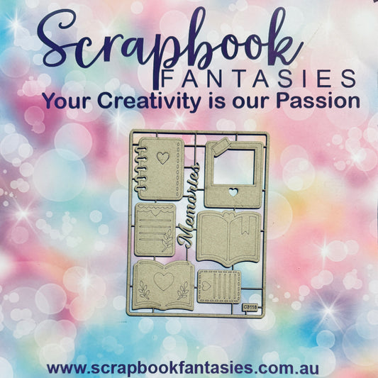 Chippie-Cuts Grey 1.2mm Chipboard 4.5"x6" - Notebooks (7 pieces) C3118