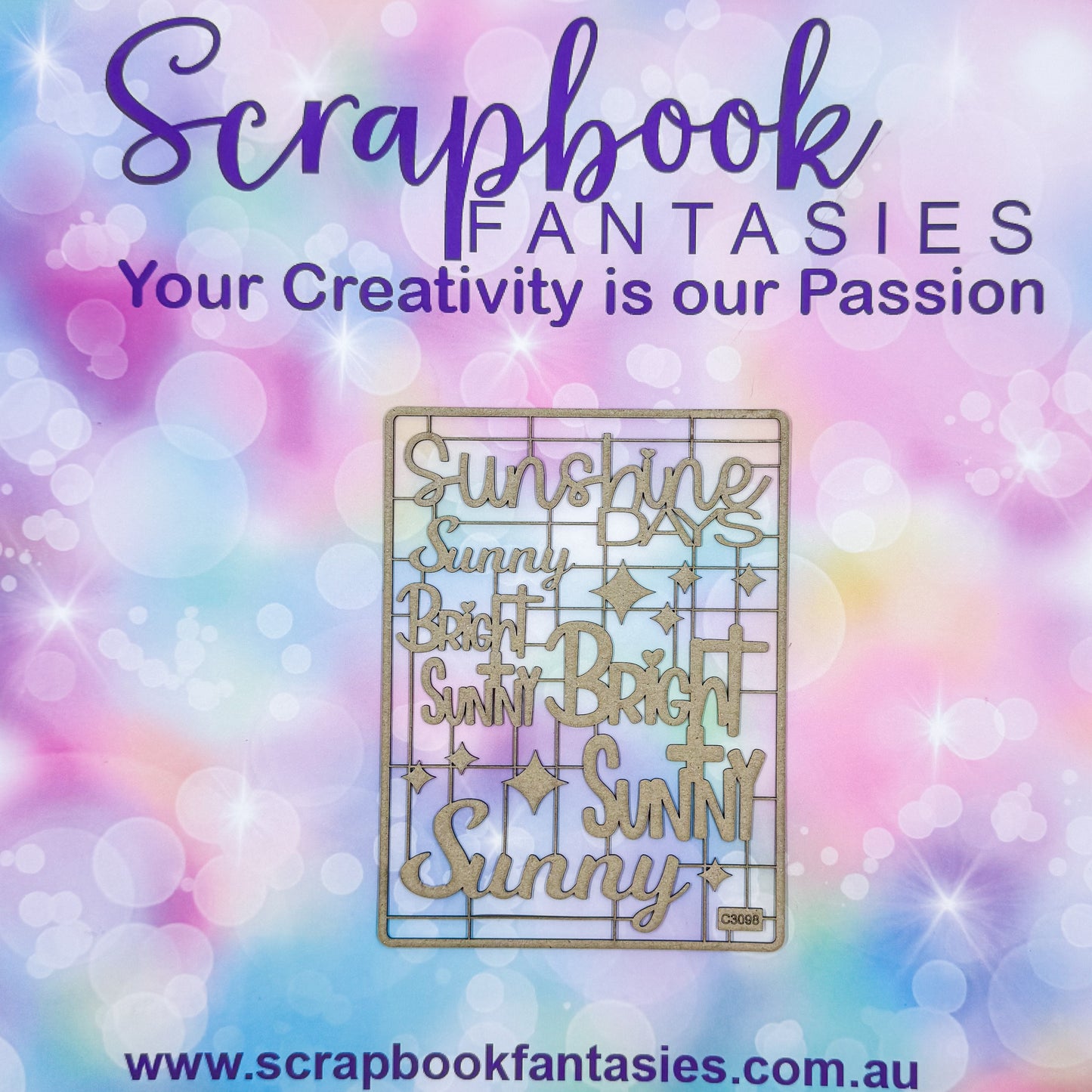 Chippie-Cuts Grey 1.2mm Chipboard 4.5"x6" - Sunshine Days (12 pieces) C3098