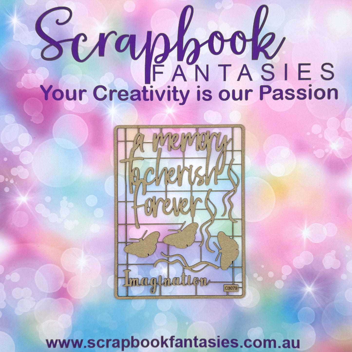 Chippie-Cuts Grey 1.2mm Chipboard 4.5"x6" - a memory to cherish forever (8 pieces) C3079