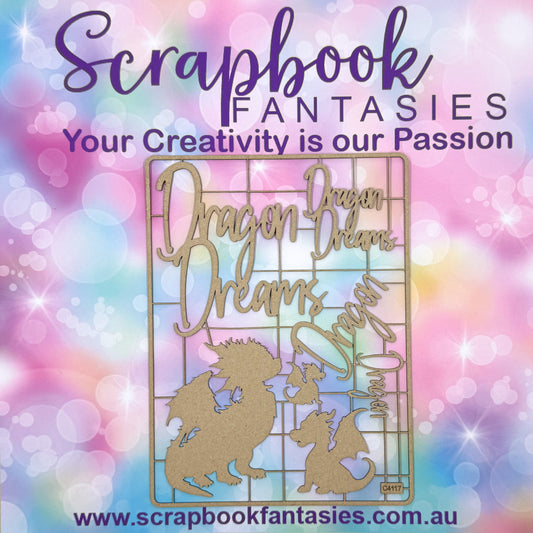 Chippie-Cuts Grey 1.2mm Chipboard 6"x8" - Dragon Dreams (7 pieces) C4117