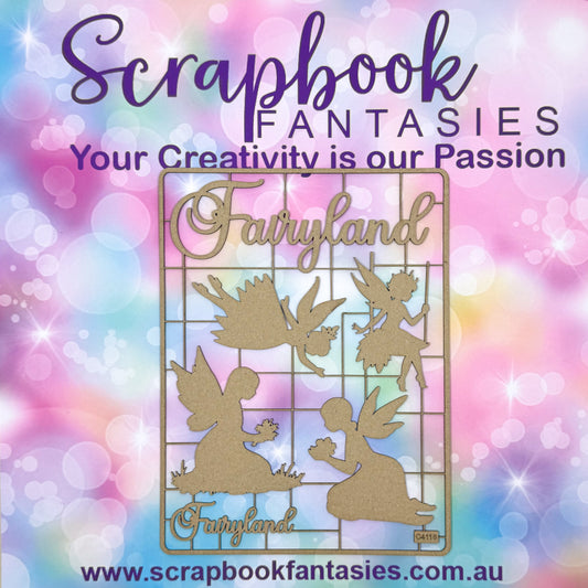 Chippie-Cuts Grey 1.2mm Chipboard 6"x8" - Fairyland (6 pieces) C4116