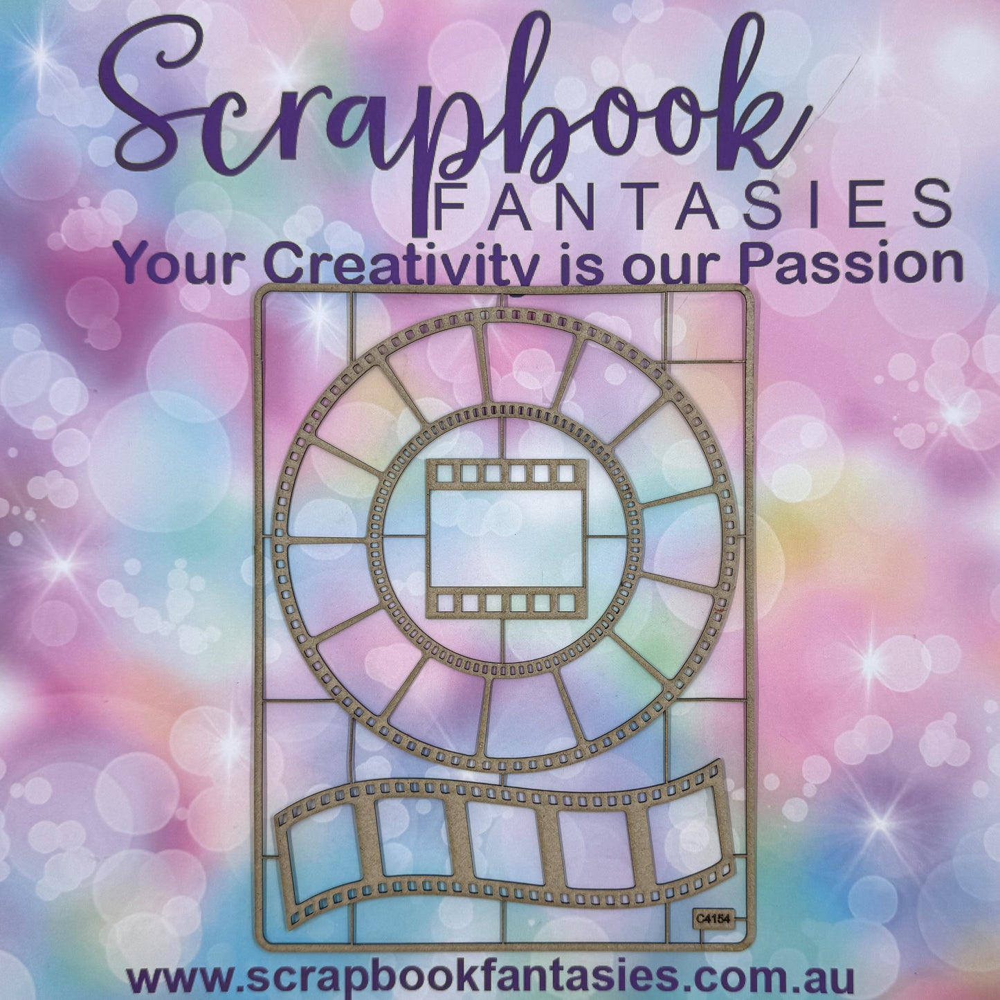 Chippie-Cuts Grey 1.2mm Chipboard 6"x8" - Filmstrips (3 pieces) C4154