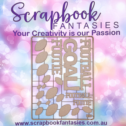 Chippie-Cuts Grey 1.2mm Chipboard 6"x8" - Football (22 pieces) C4145