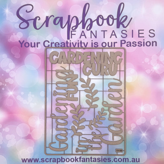 Chippie-Cuts Grey 1.2mm Chipboard 6"x8" - Gardening Guru (6 pieces) C4138