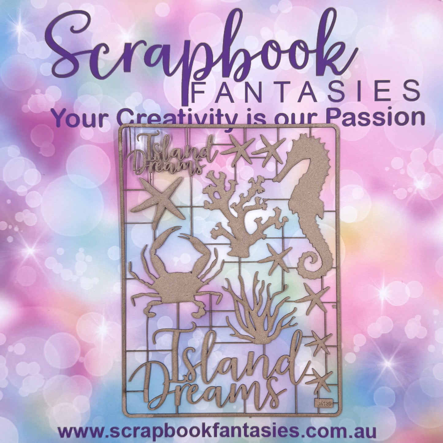 Chippie-Cuts Grey 1.2mm Chipboard 6"x8" - Island Dreams (13 pieces) C4139