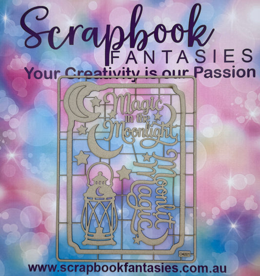 Chippie-Cuts Grey 1.2mm Chipboard 6"x8" - Magic in the Moonlight (10 pieces) C4201
