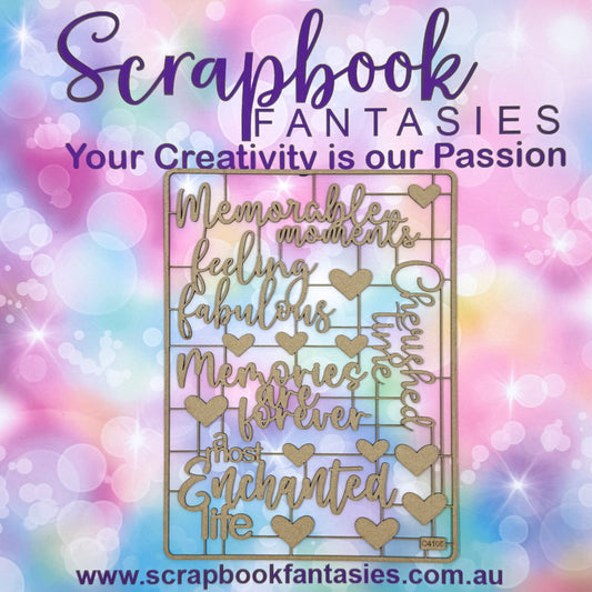 Chippie-Cuts Grey 1.2mm Chipboard 6"x8" - Memorable Moments (17 pieces) C4105