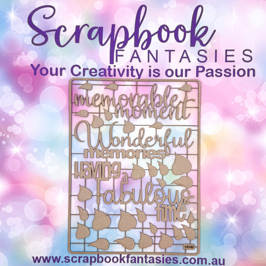 Chippie-Cuts Grey 1.2mm Chipboard 6"x8" - Memorable (31 pieces) C4142