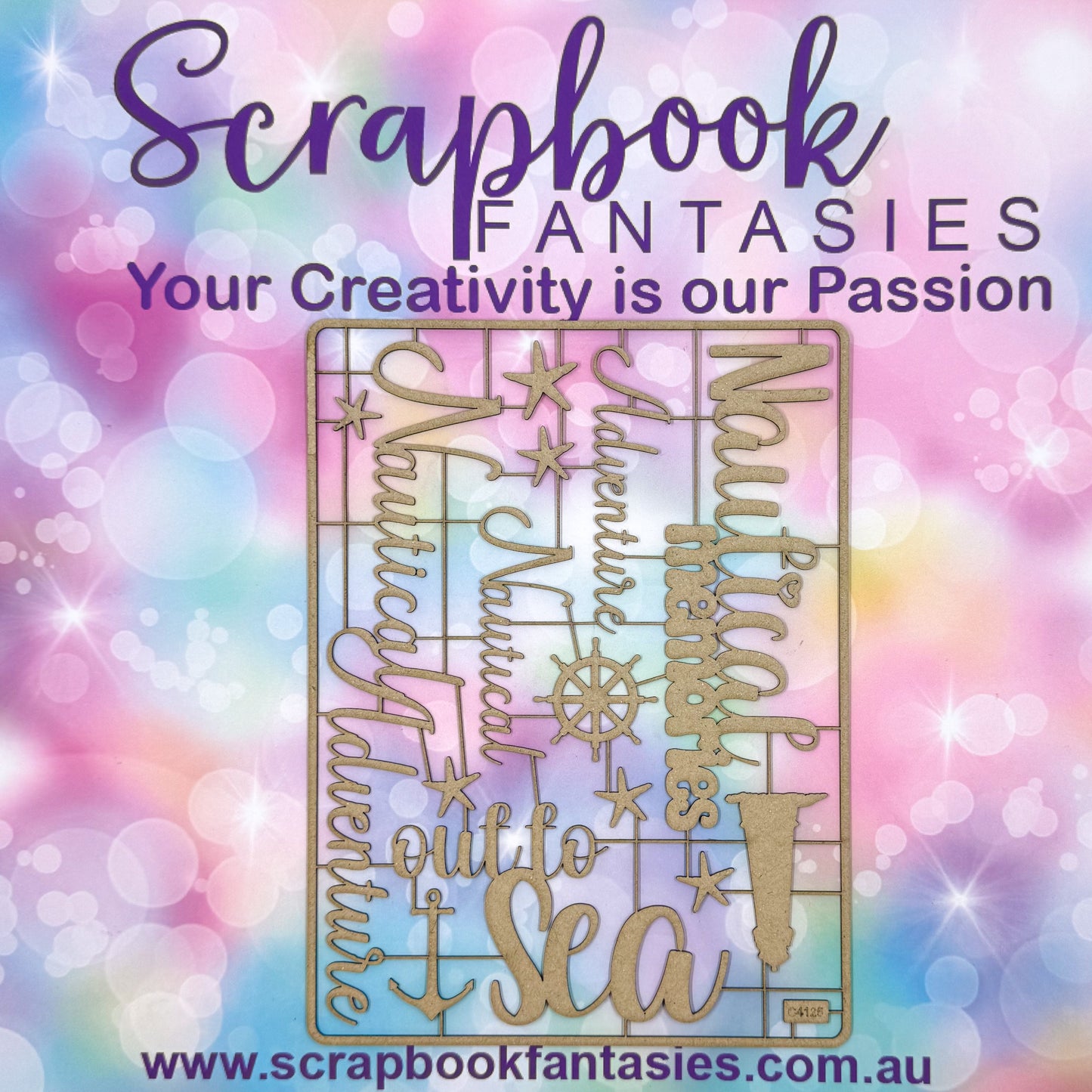 Chippie-Cuts Grey 1.2mm Chipboard 6"x8" - Nautical Memories (14 pieces) C4125