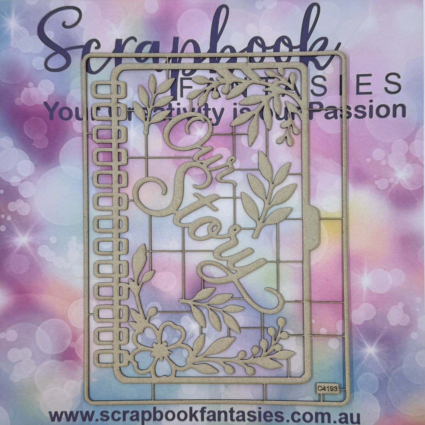 Chippie-Cuts Grey 1.2mm Chipboard 6"x8" - Our Story (5 pieces) C4193