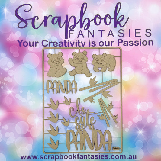 Chippie-Cuts Grey 1.2mm Chipboard 6"x8" - Panda (13 pieces) C4005