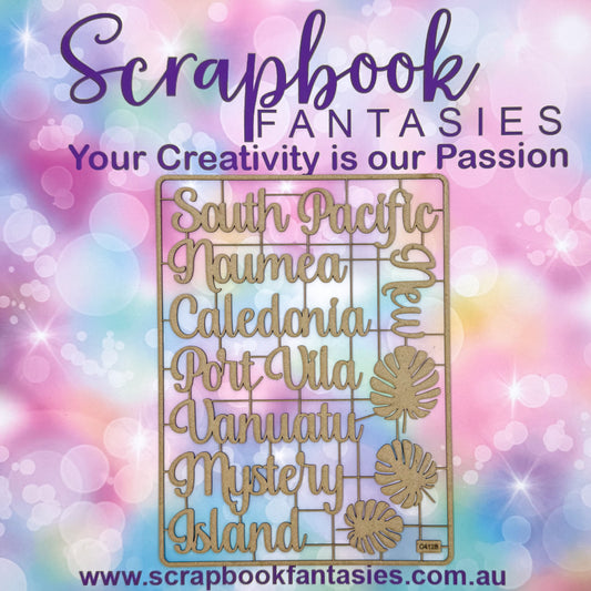 Chippie-Cuts Grey 1.2mm Chipboard 6"x8" - South Pacific (13 pieces) C4128