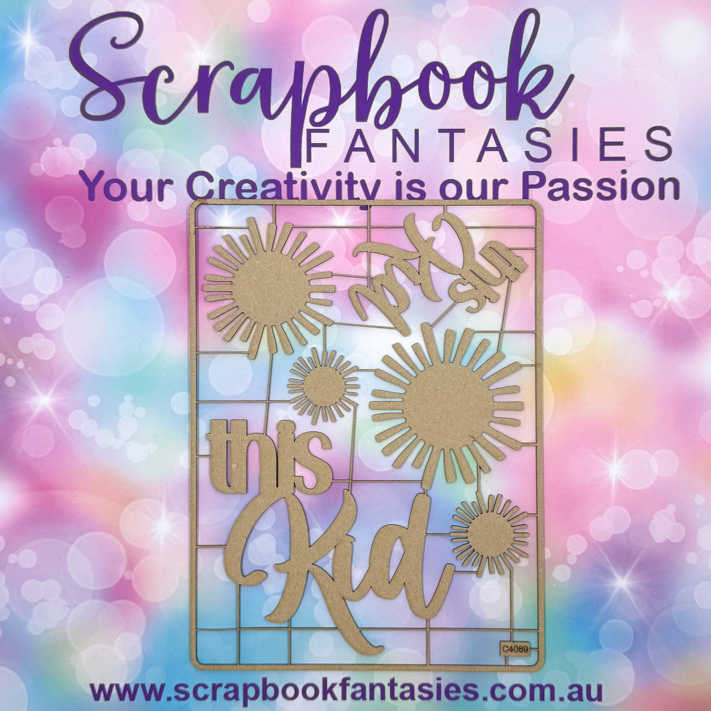 Chippie-Cuts Grey 1.2mm Chipboard 6"x8" - this Kid (6 pieces) C4089