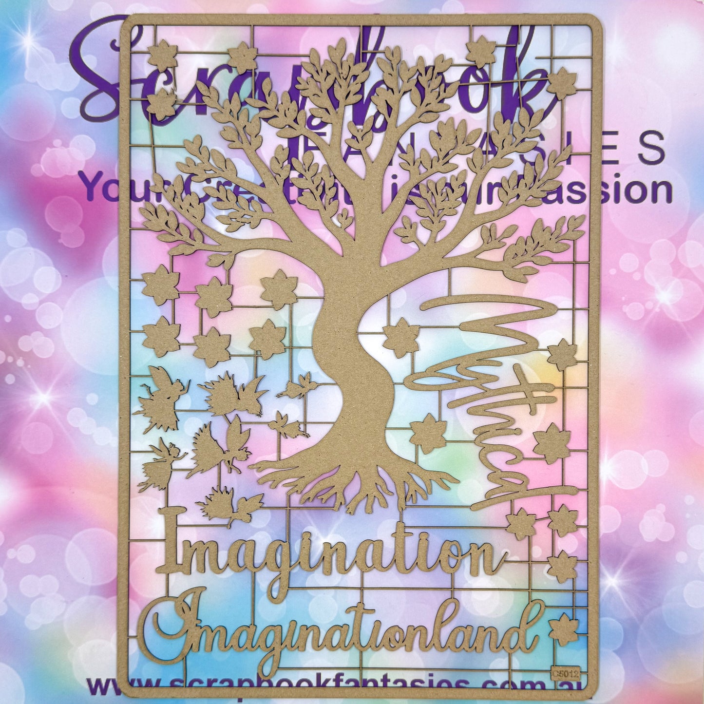 Chippie-Cuts Grey 1.2mm Chipboard 8.25"x11.75" - Fairy Tree (29 pieces) C5012