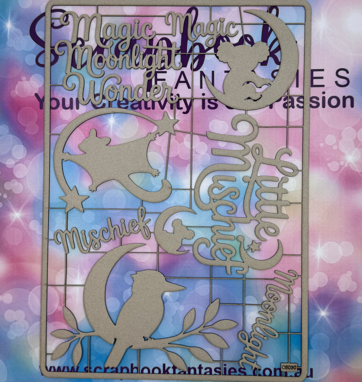 Chippie-Cuts Grey 1.2mm Chipboard 8.25"x11.75" - Little Mischief (10 pieces) C5030