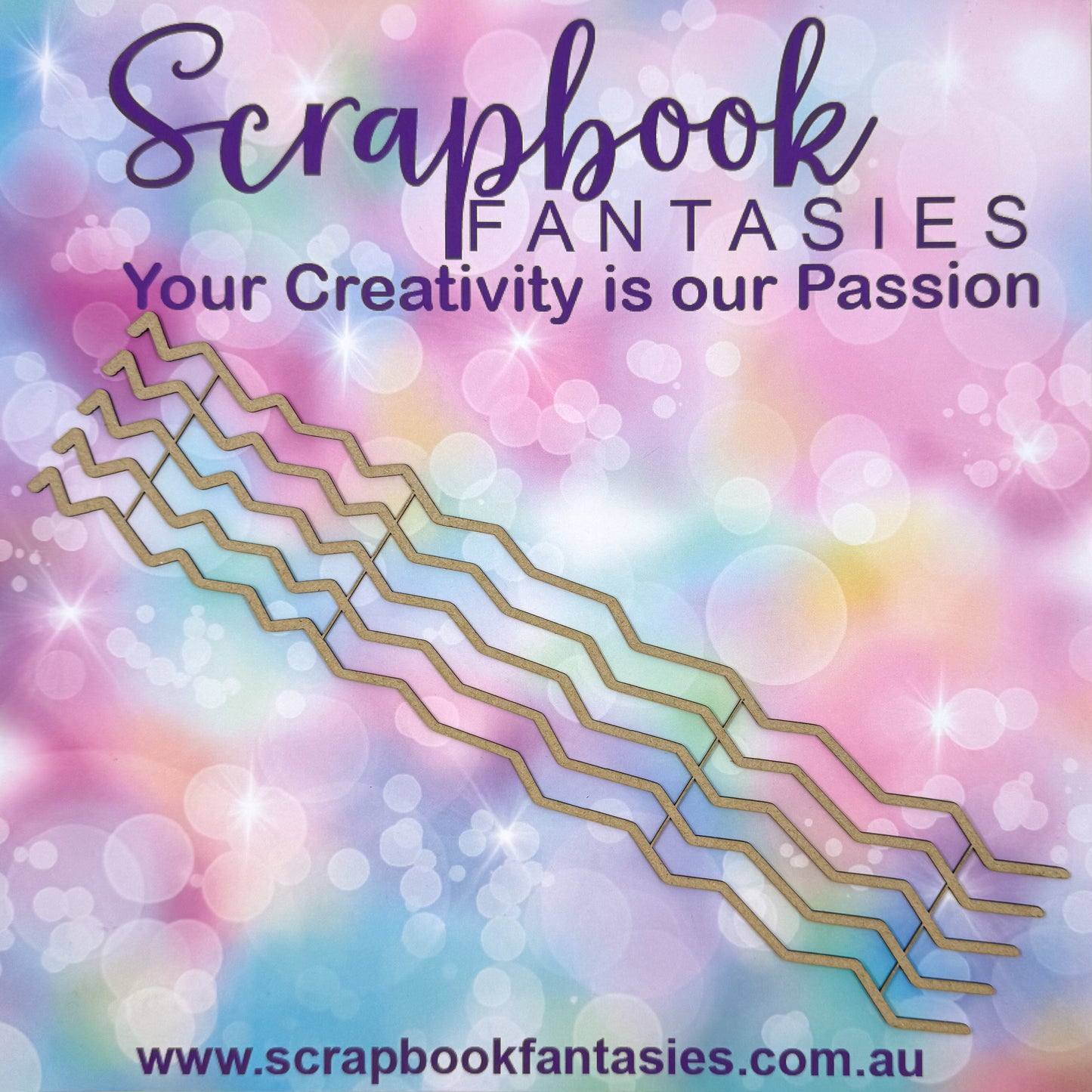 Chippie-Cuts Grey 1.2mm Chipboard Borders 2.75"x12" - Zig Zags (5 pieces) C6001