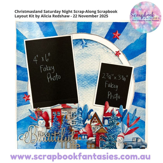 Christmasland Saturday Night Scrap-Along Scrapbook Layout Kit by Alicia Redshaw - 22 November 2025