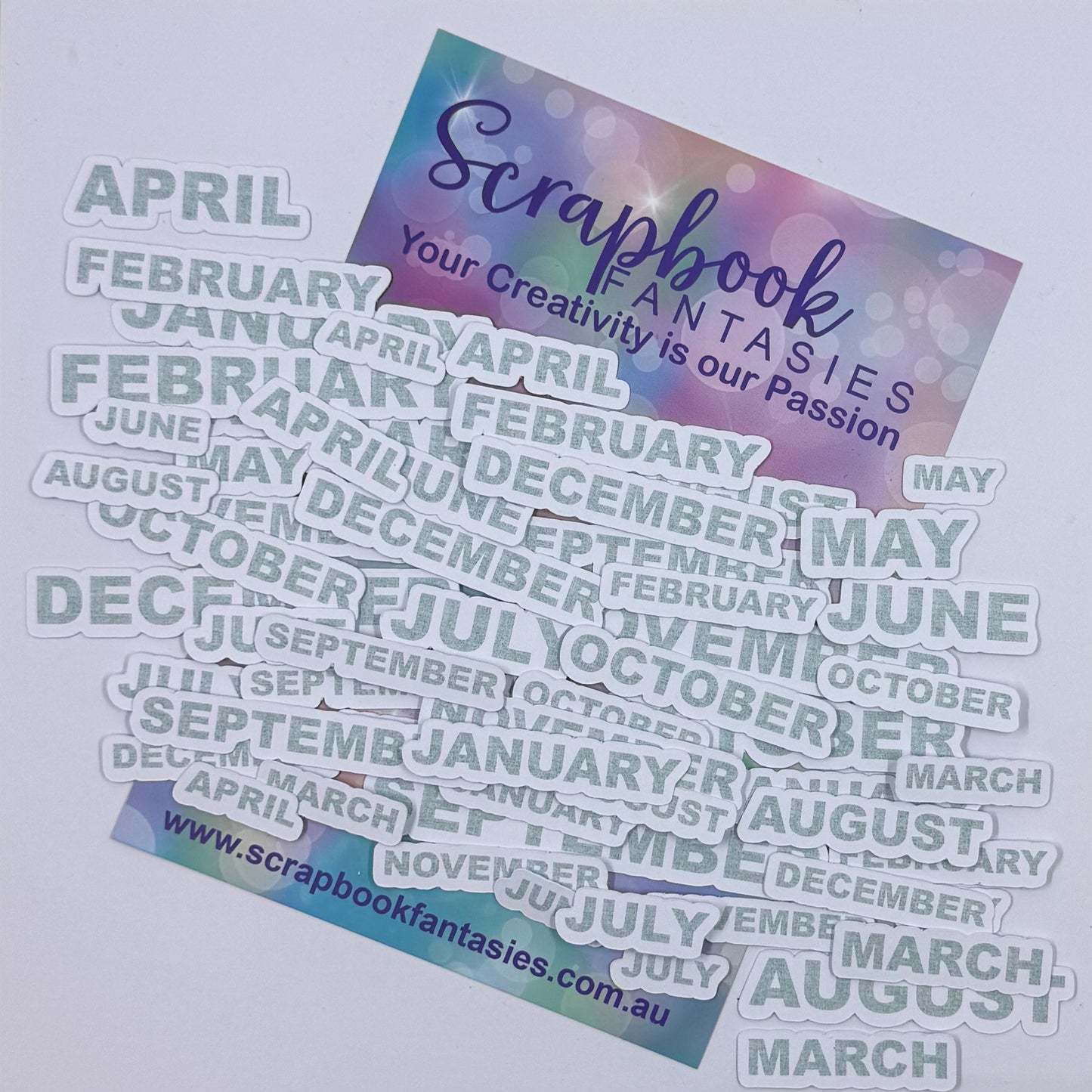 Colour-Cuts - Months - Aqua Burlap - 3 sizes (36 pieces) 20802
