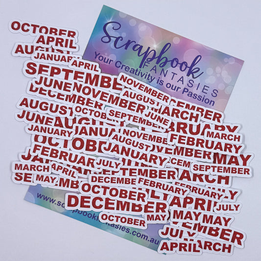 Colour-Cuts - Months - Red Watercolour - 3 sizes (36 pieces) 20756