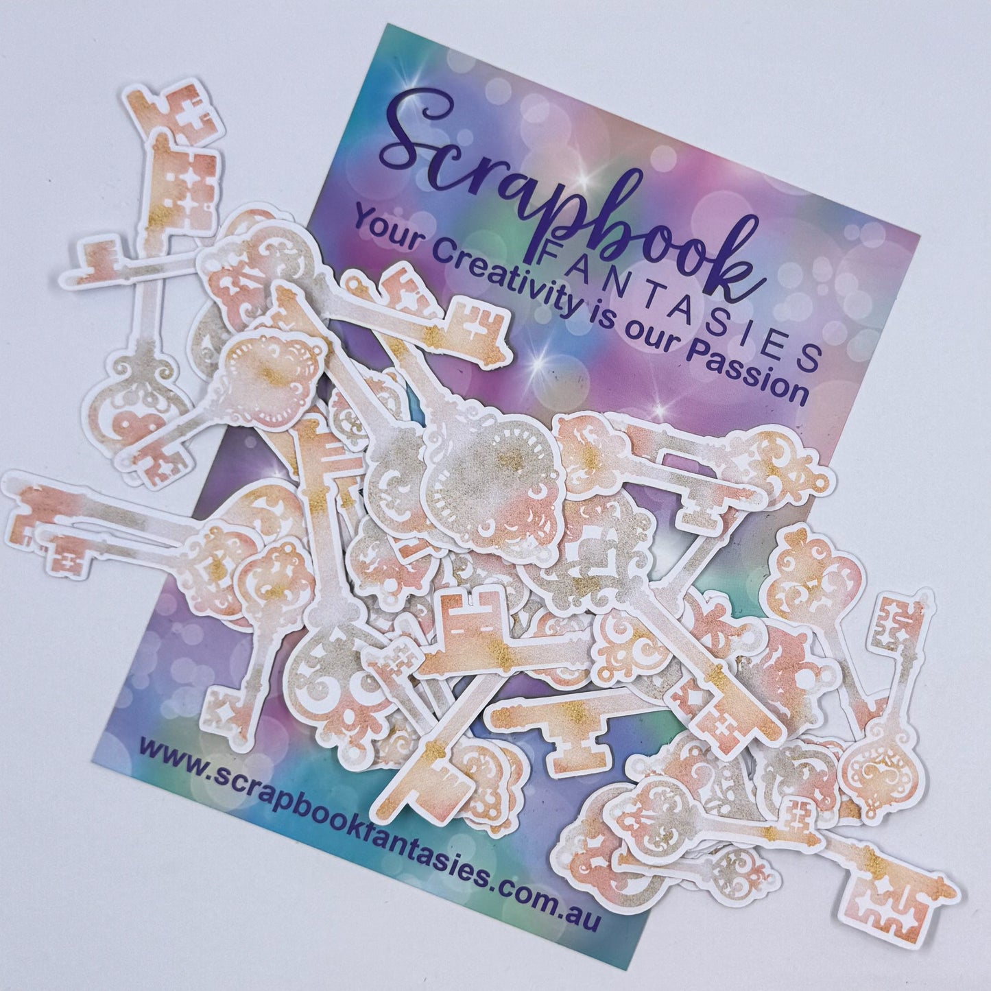 Colour-Cuts - Peach Whimsy Watercolour Keys (36 pieces) 20852
