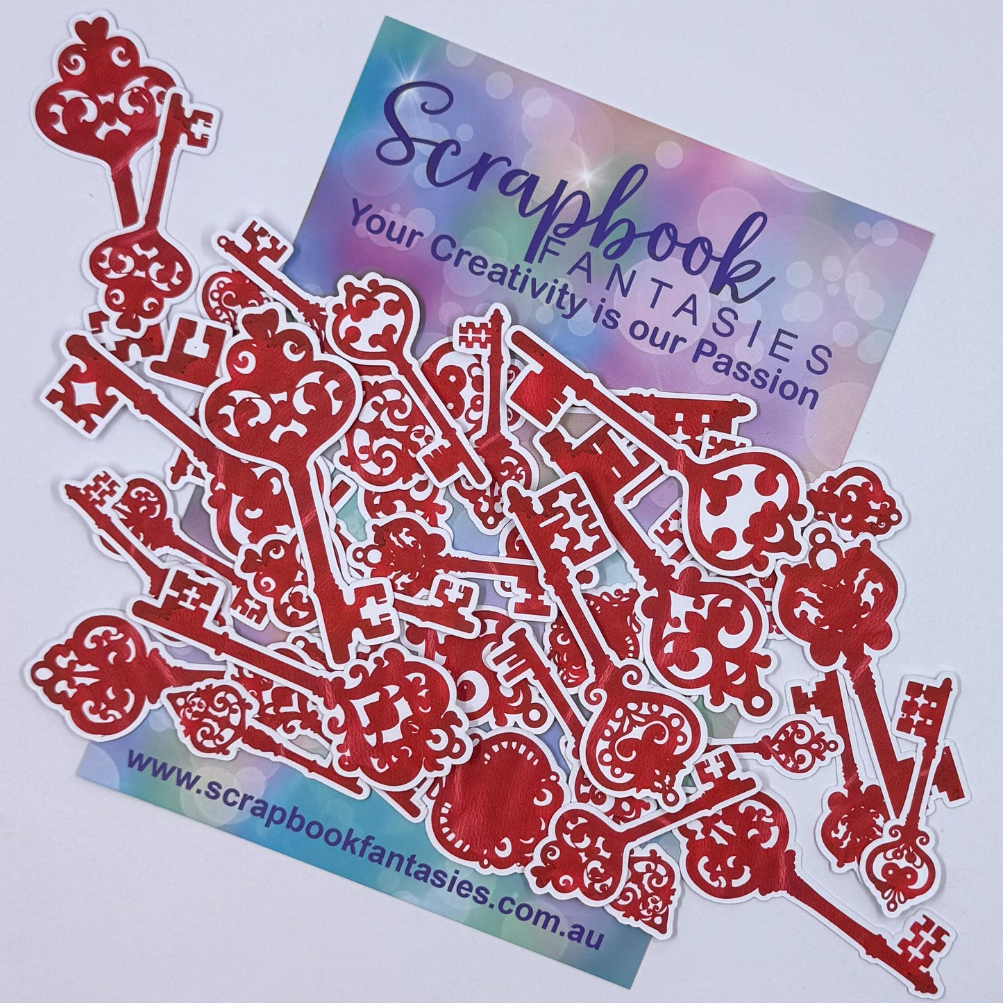 Colour-Cuts - Red Watercolour Keys (36 pieces) 20765