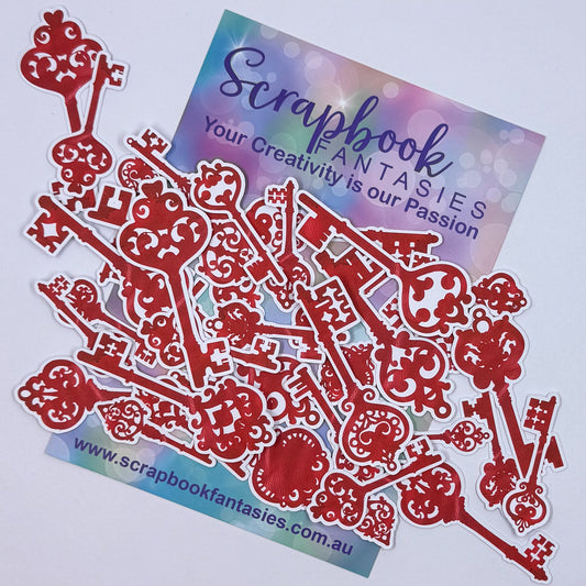 Colour-Cuts - Red Watercolour Keys (36 pieces) 20765