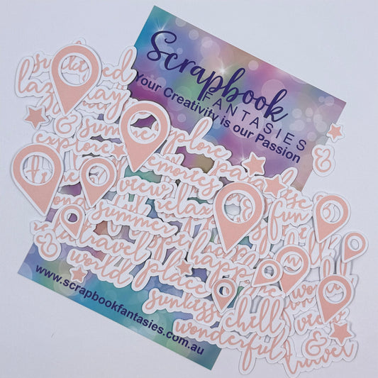 Colour-Cuts - Travel Words - Pink (60 pieces) 12945