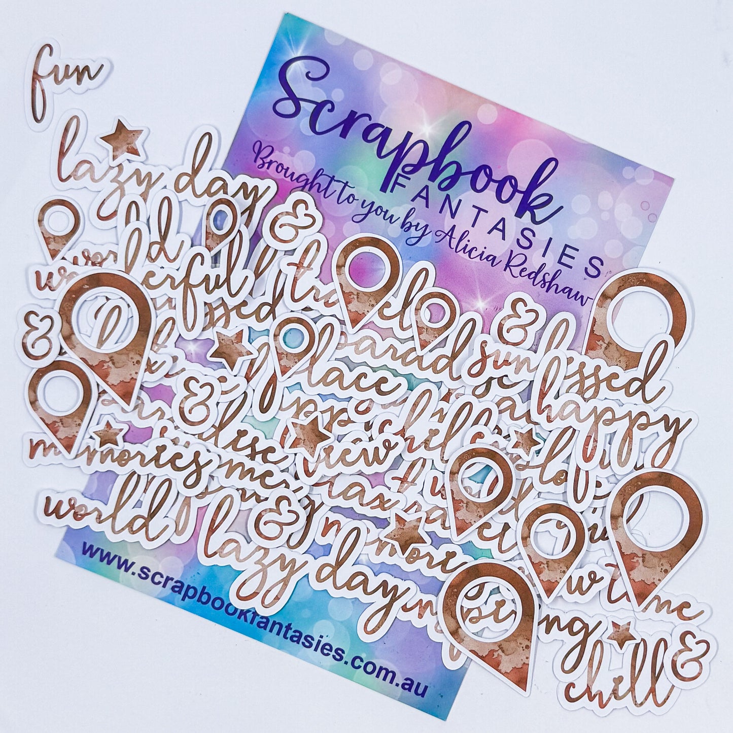 Colour-Cuts - Travel Words - Western Girl Brown Watercolour (30 pieces) 20714