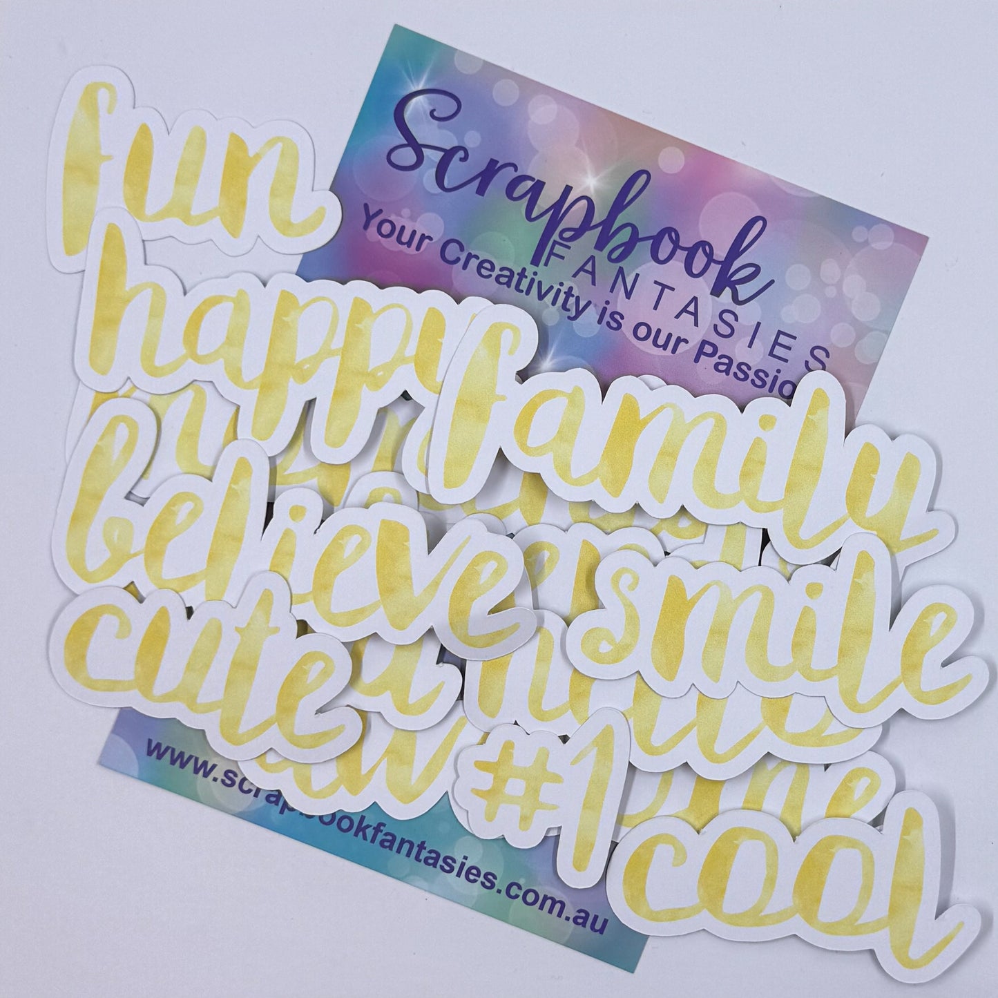 Colour-Cuts Words 1 - Lemon Watercolour (13 pieces) 20798