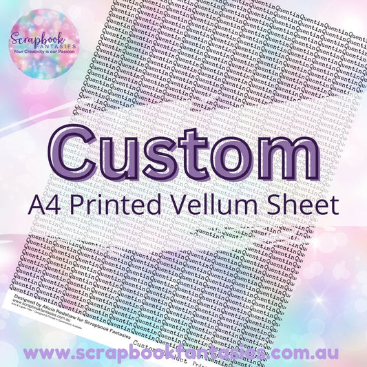 Custom A4 Printed Vellum Sheet - Word/Name - single sheet
