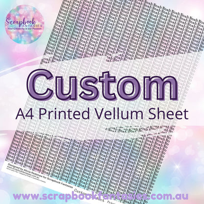 Custom A4 Printed Vellum Sheet - Word/Name - single sheet