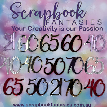 Custom Mirror Number for Cards, Pages, and Cakes - 2" high