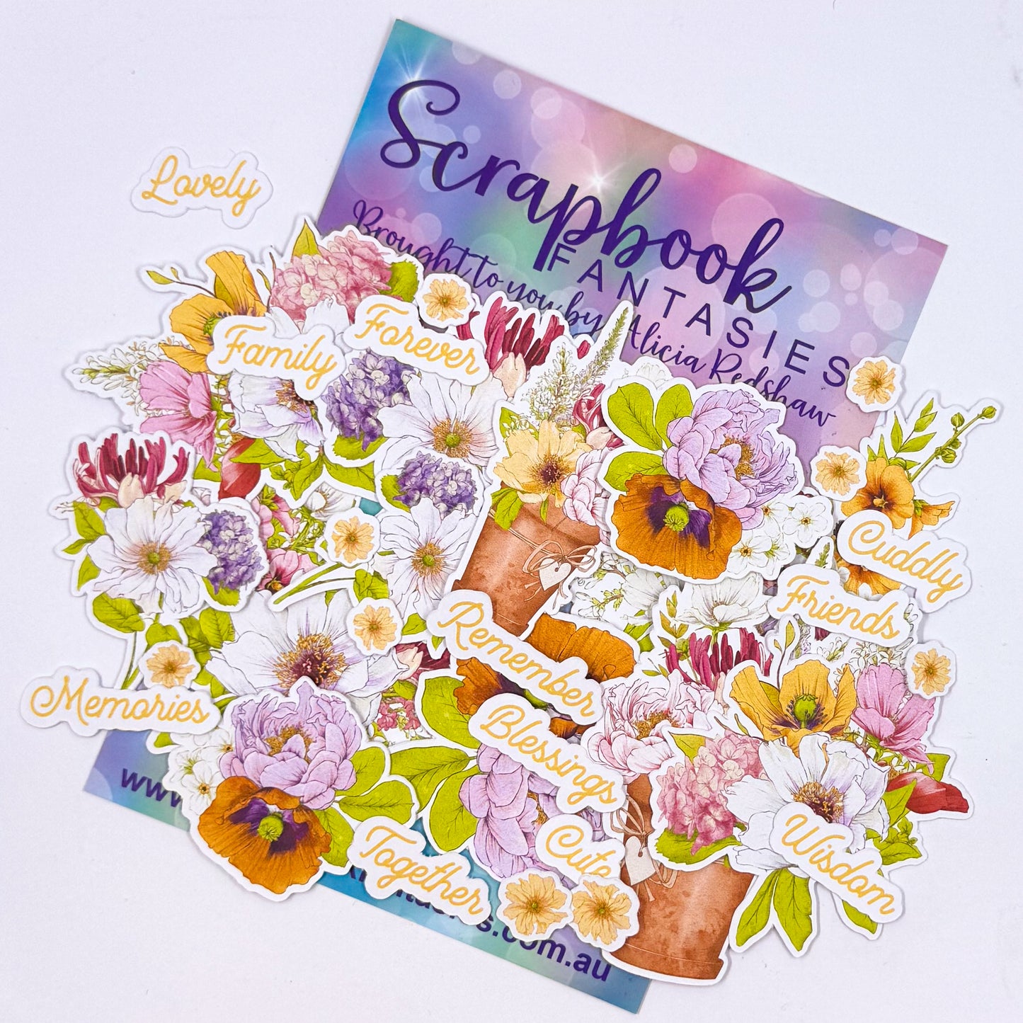 Cutie Bugs Colour-Cuts - Floral Bouquets & Words 1 (34 pieces) 20672