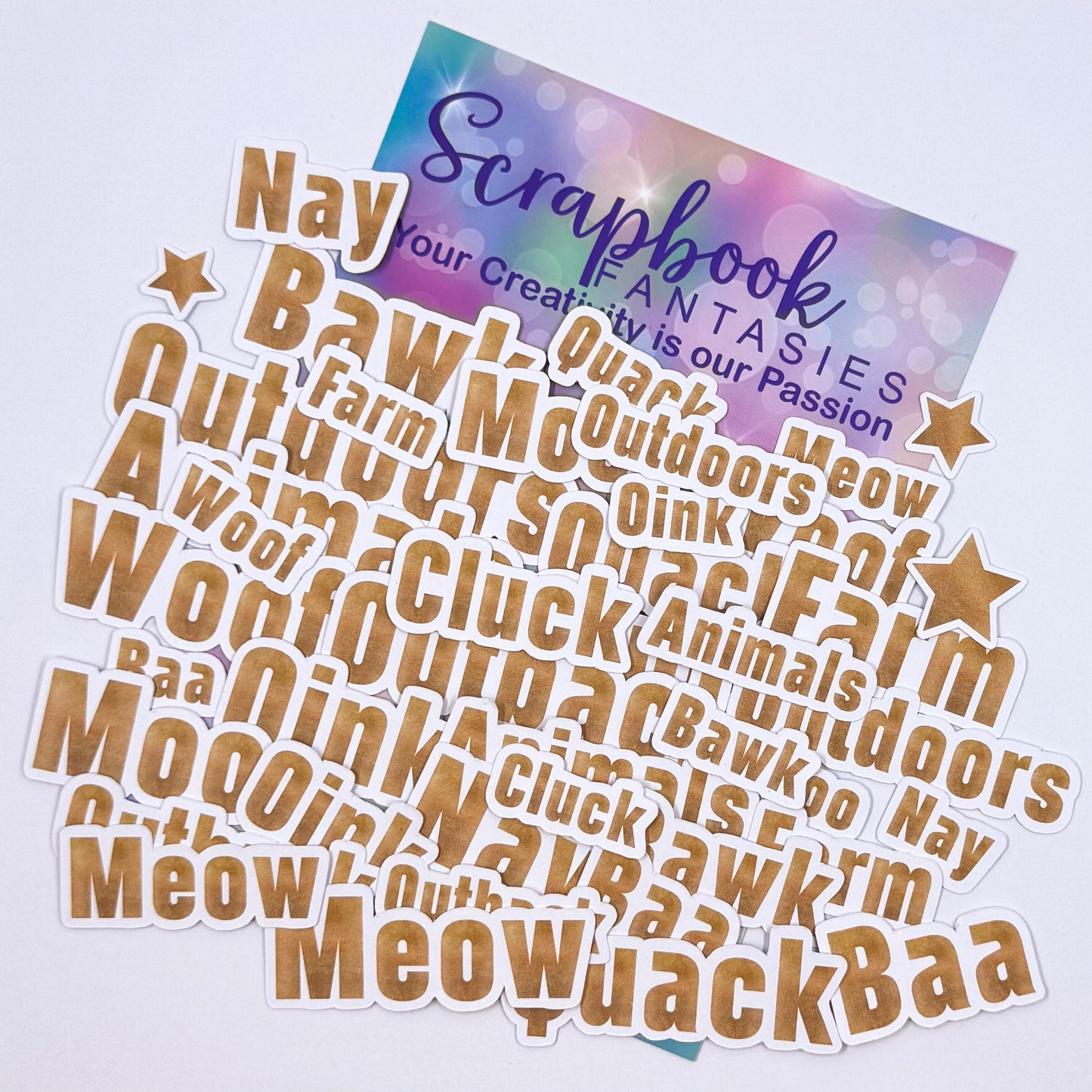 Farm Words Colour-Cuts - Beige (42 pieces) 20691