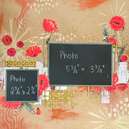 Friday Night Scrap-Along Kit - Poppies Scrapbook Layout Kit - Friday 15 November 2024