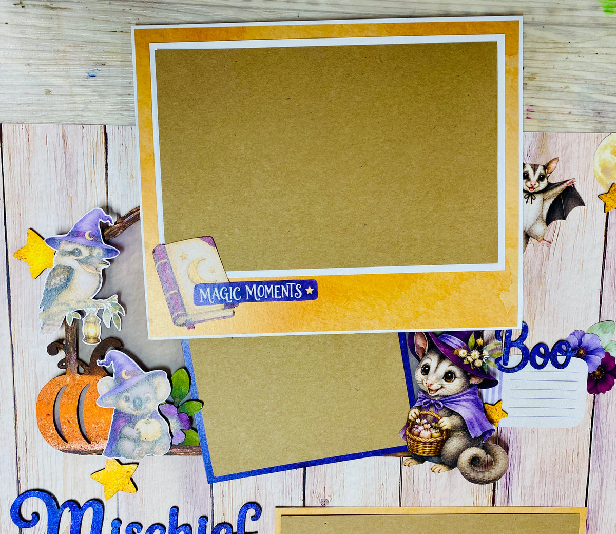 Mischief, Tricks, Treats and Everything Halloween Scrapbook Layout Kit by Alicia Redshaw