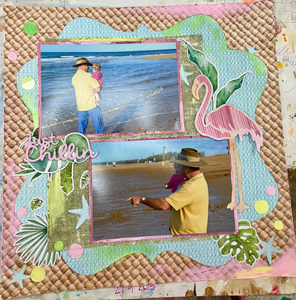 Just Chillin Flamingos Friday Night Scrap-Along Kit Alicia and Naomi-Jon Redshaw - Friday 13 December 2024