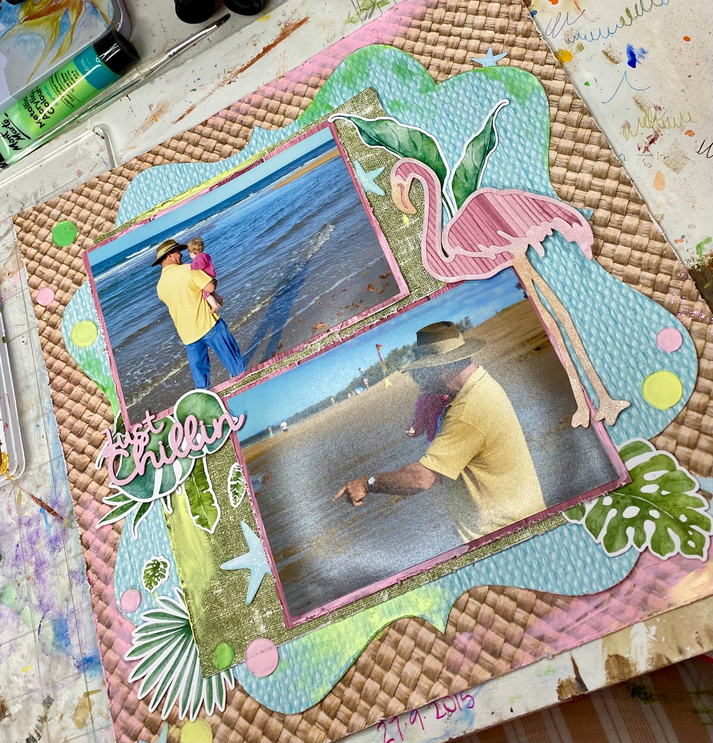 Just Chillin Flamingos Friday Night Scrap-Along Kit Alicia and Naomi-Jon Redshaw - Friday 13 December 2024