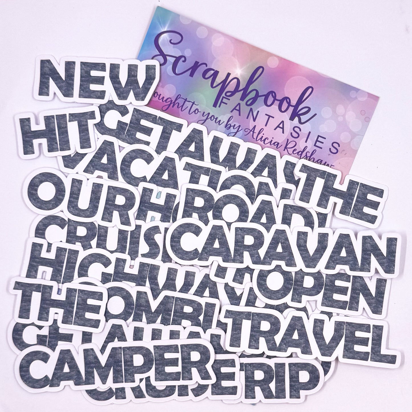 Getaway Colour-Cuts - Dark Denim Words (23 pieces)