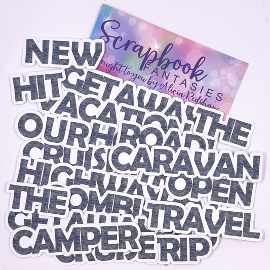 Getaway Colour-Cuts - Dark Denim Words (23 pieces)