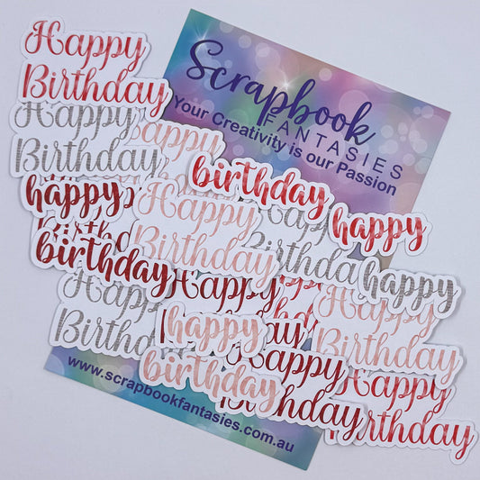 Gnome 4 You - Happy Birthday Sentiments Colour-Cuts (19 pieces) 20757