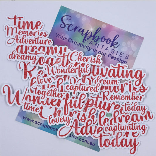 Gnome 4 You Colour-Cuts - Remember Words - Red Fabric (28 pieces) 20742