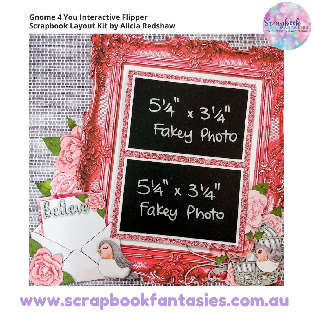 Gnome 4 You Interactive Flipper Scrapbook Layout Kit by Alicia Redshaw